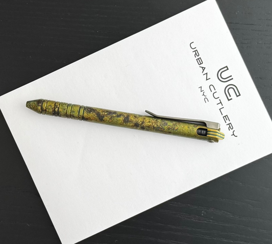 Maverick Customs-Maverick Customs Flipper Universal Pen - Ringed Shipwrecked Brass - G10 Flipper-Urban Cutlery