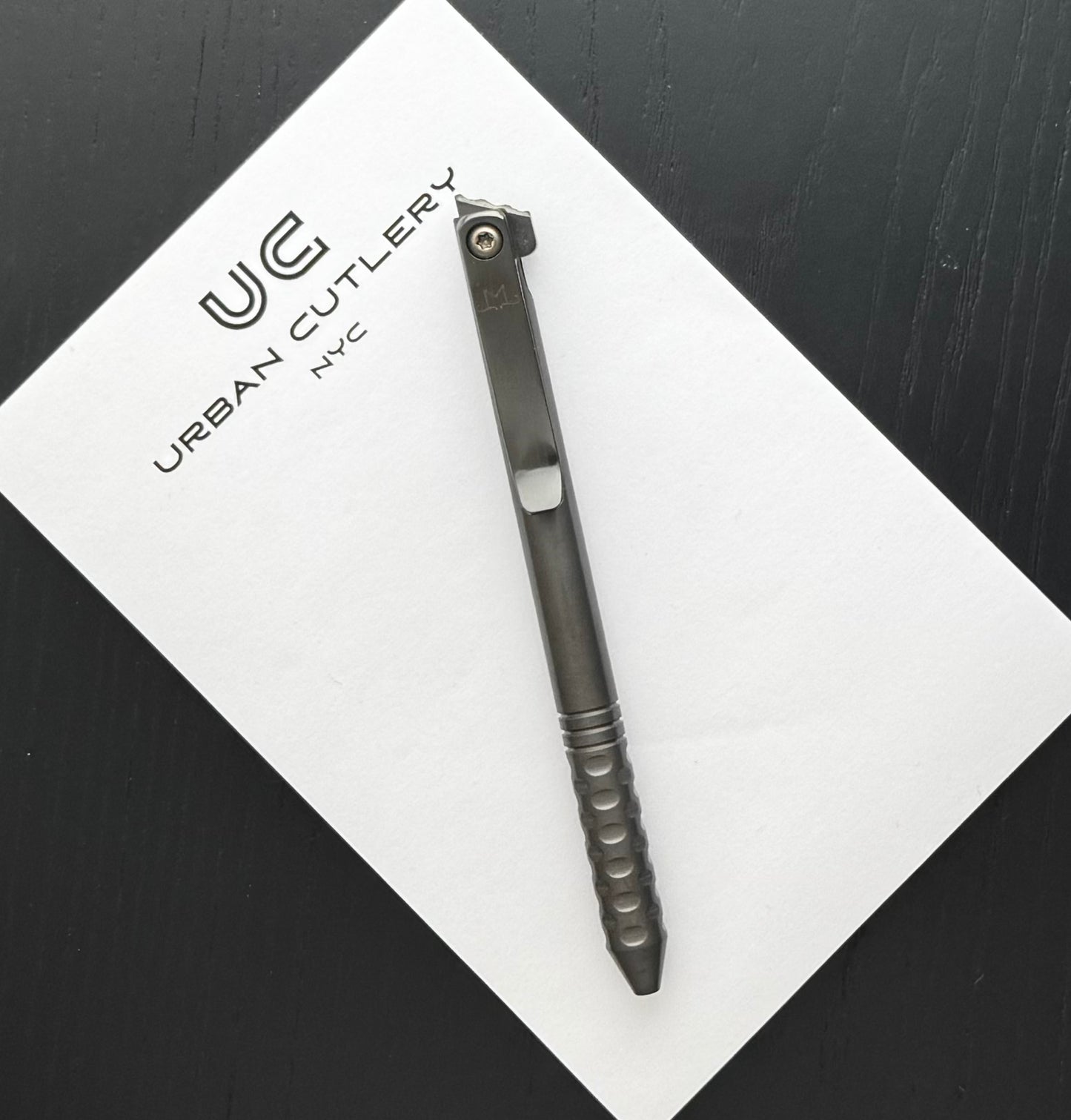 Maverick Customs-Maverick Customs Flipper Universal Pen - Sculpted and Ringed Zirconium - Zirconium Flipper-Urban Cutlery