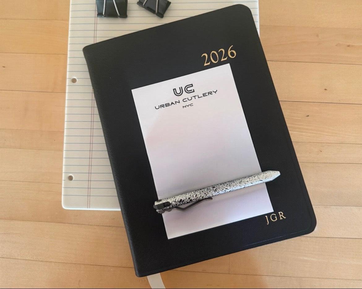 Maverick Customs-Maverick Customs Flipper Universal Pen - White/Black Splatter Aluminum - Black/White G10 Flipper-3-Urban Cutlery