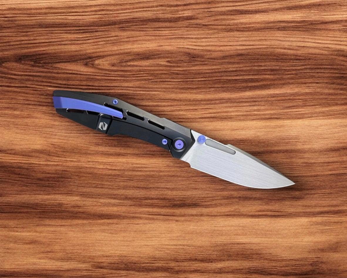 Null Knives-Null Knives Raiden R2 - Aero Black PVD/Blurple Handle - Hand Rubbed Magnacut Blade-3-Urban Cutlery