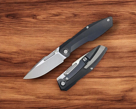 Null Knives-Null Knives Raiden R2 - Milled Black PVD Handle - Dark Stonewash Magnacut Blade-1-Urban Cutlery