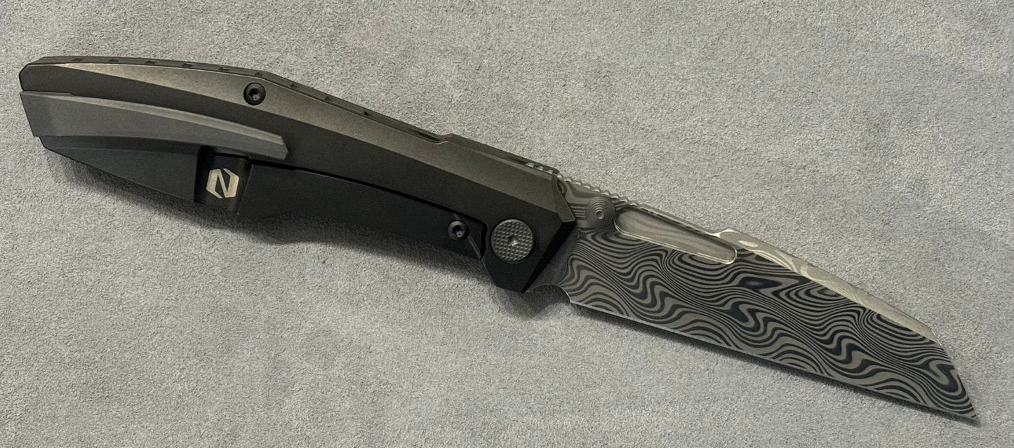 Null Knives-Null Knives Raikou - Black Camo CF w/ Thor Damasteel - Brand New-2-Urban Cutlery