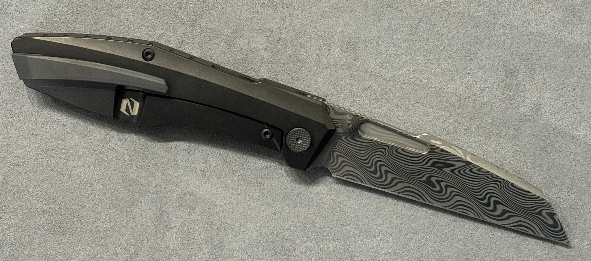 Null Knives-Null Knives Raikou - Black Camo CF w/ Thor Damasteel - Brand New-2-Urban Cutlery