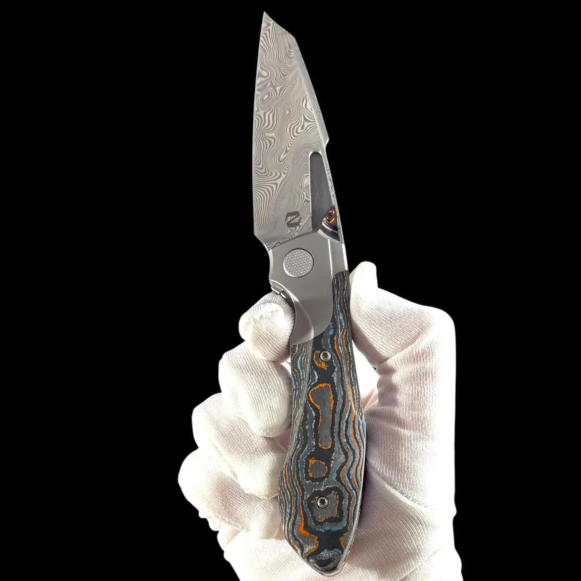 Null Knives-Null Knives UC Exclusive Voodoo - Gulf Camo Handle - Mokuti Backspacer, Clip & Thumb Grooves-5-Urban Cutlery