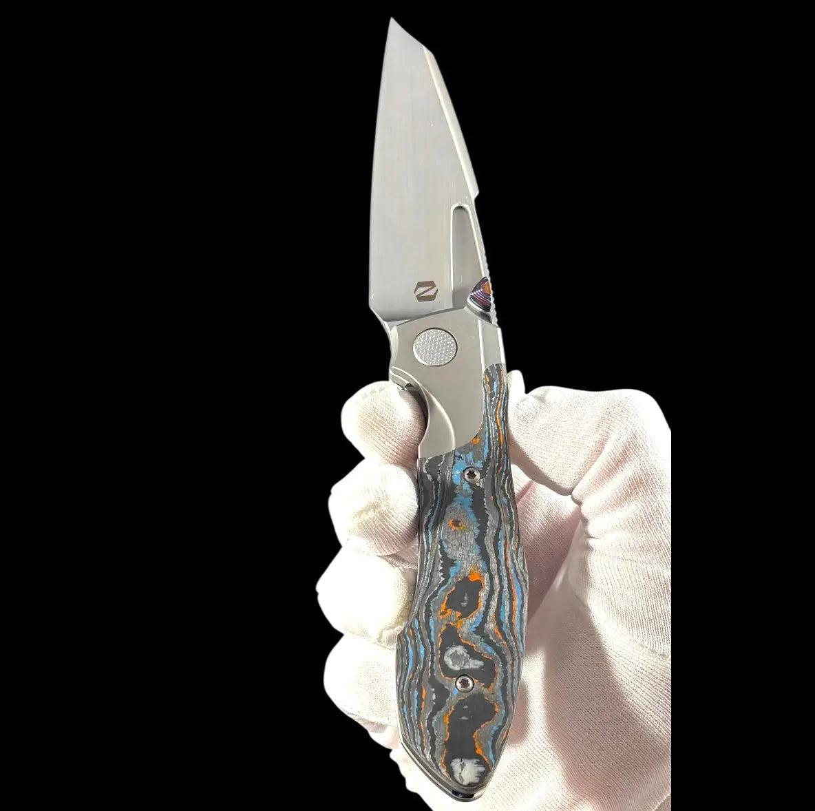 Null Knives-Null Knives UC Exclusive Voodoo - Gulf Camo Handle - Mokuti Backspacer, Clip & Thumb Grooves-7-Urban Cutlery