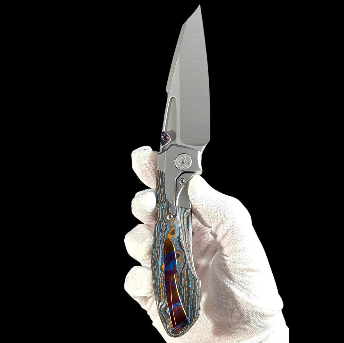 Null Knives-Null Knives UC Exclusive Voodoo - Gulf Camo Handle - Mokuti Backspacer, Clip & Thumb Grooves-8-Urban Cutlery