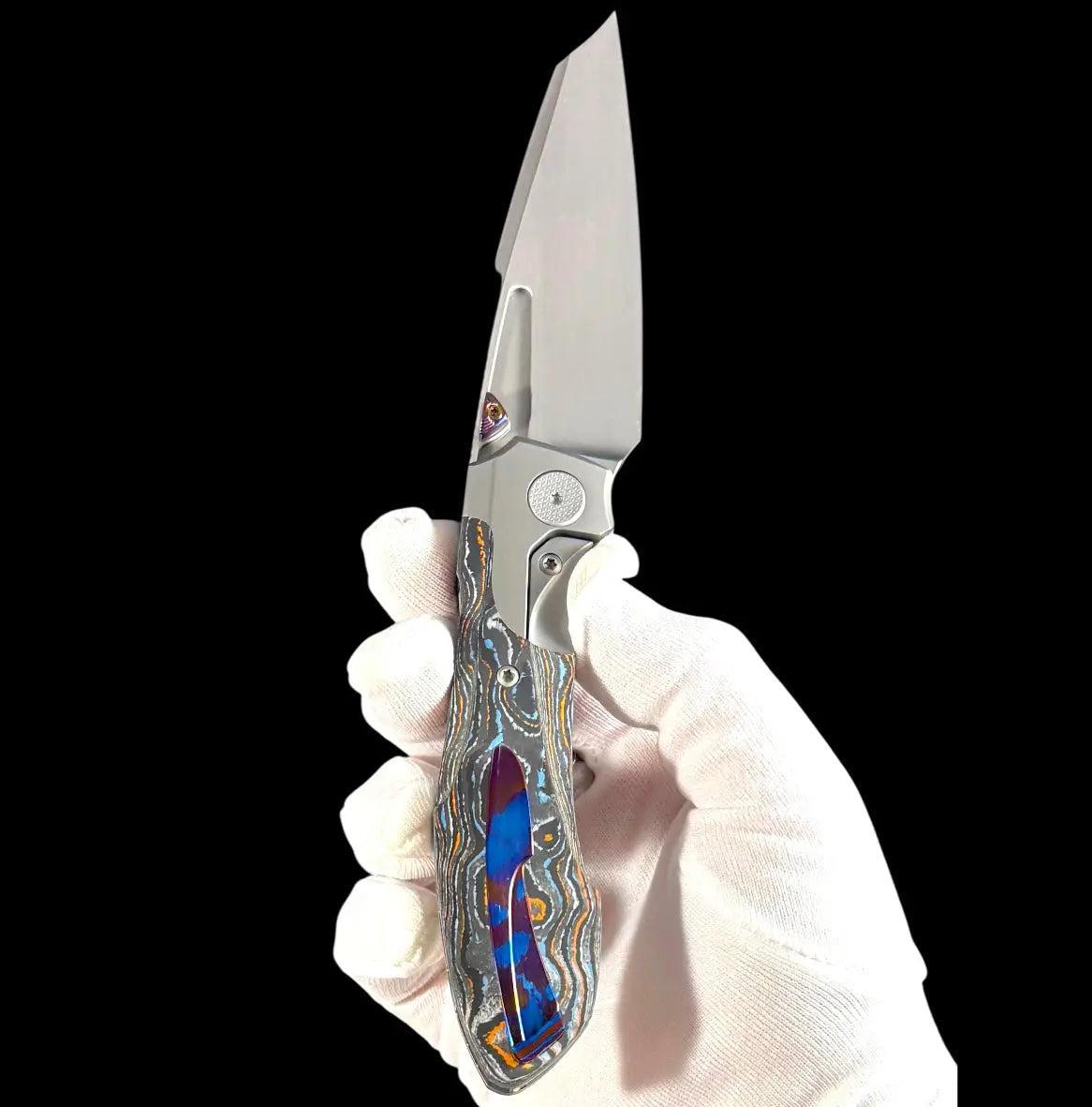 Null Knives-Null Knives UC Exclusive Voodoo - Gulf Camo Handle - Mokuti Backspacer, Clip & Thumb Grooves-Urban Cutlery