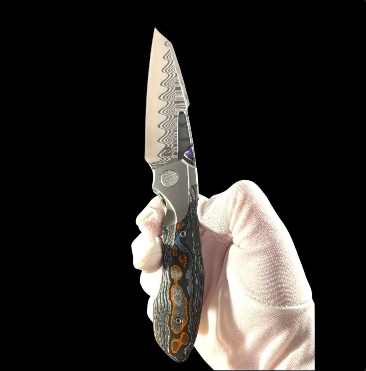 Null Knives-Null Knives UC Exclusive Voodoo - Gulf Camo Handle - Mokuti Backspacer, Clip & Thumb Grooves-Urban Cutlery