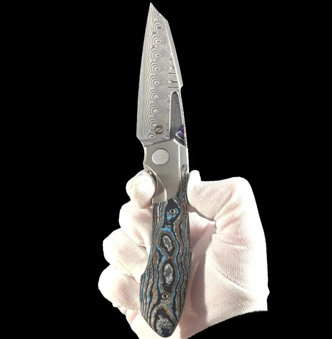 Null Knives-Null Knives UC Exclusive Voodoo - Gulf Camo Handle - Mokuti Backspacer, Clip & Thumb Grooves-Urban Cutlery