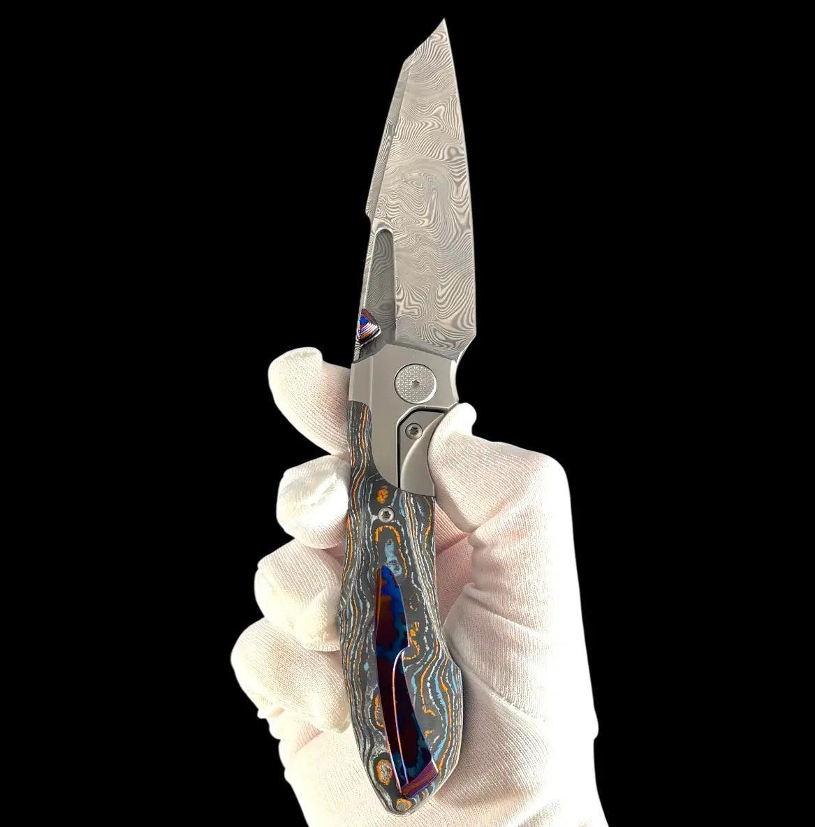 Null Knives-Null Knives UC Exclusive Voodoo - Gulf Camo Handle - Mokuti Backspacer, Clip & Thumb Grooves-Urban Cutlery