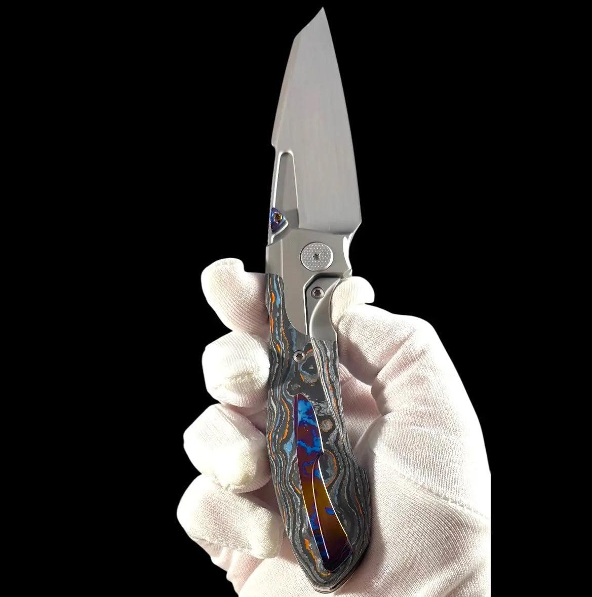 Null Knives-Null Knives UC Exclusive Voodoo - Gulf Camo Handle - Mokuti Backspacer, Clip & Thumb Grooves-Urban Cutlery