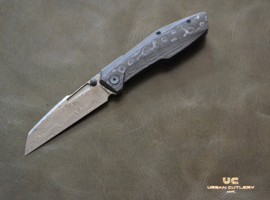 Null Knives Raikou - Black Camo CF w/ Thor Damasteel - Brand New Null Knives Urban Cutlery & Lifestyle Shoppe