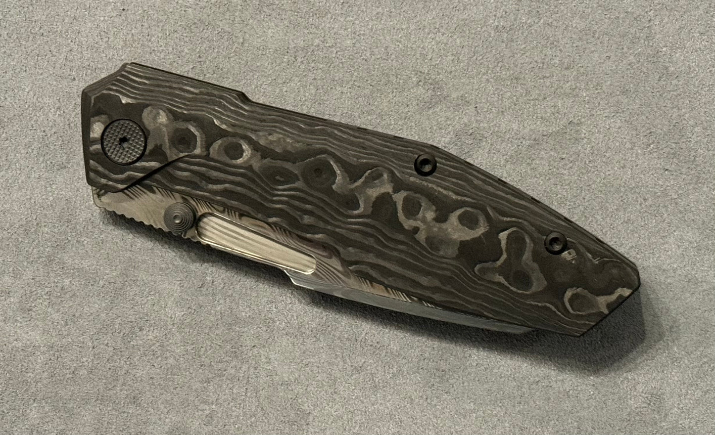 Null Knives Raikou - Black Camo CF w/ Thor Damasteel - Brand New Null Knives Urban Cutlery & Lifestyle Shoppe