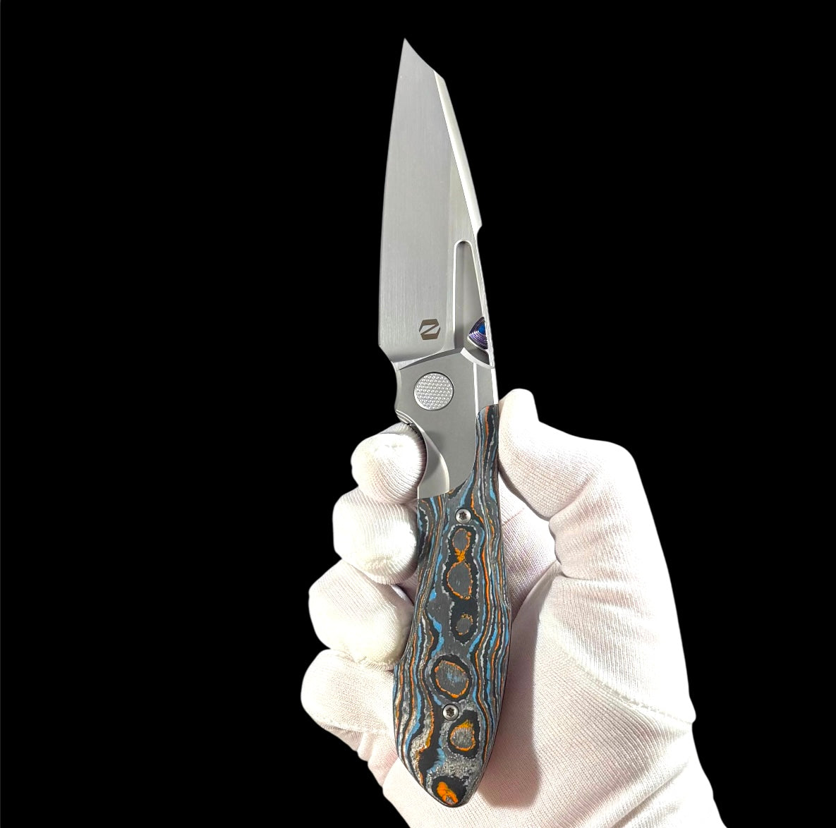 Null Knives UC Exclusive Voodoo - Gulf Camo Handle - Mokuti Backspacer, Clip & Thumb Grooves Urban Cutlery & Lifestyle Shoppe