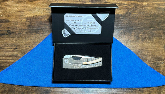 OZ Machine Company-OZ Machine Company - Roosevelt - Bronze Radial Frag - SW Magnacut Blade #2175-1-Urban Cutlery