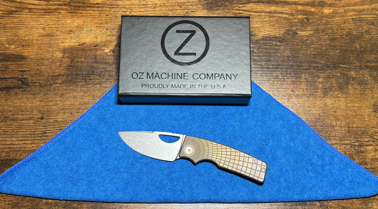 OZ Machine Company-OZ Machine Company - Roosevelt - Bronze Radial Frag - SW Magnacut Blade #2175-2-Urban Cutlery