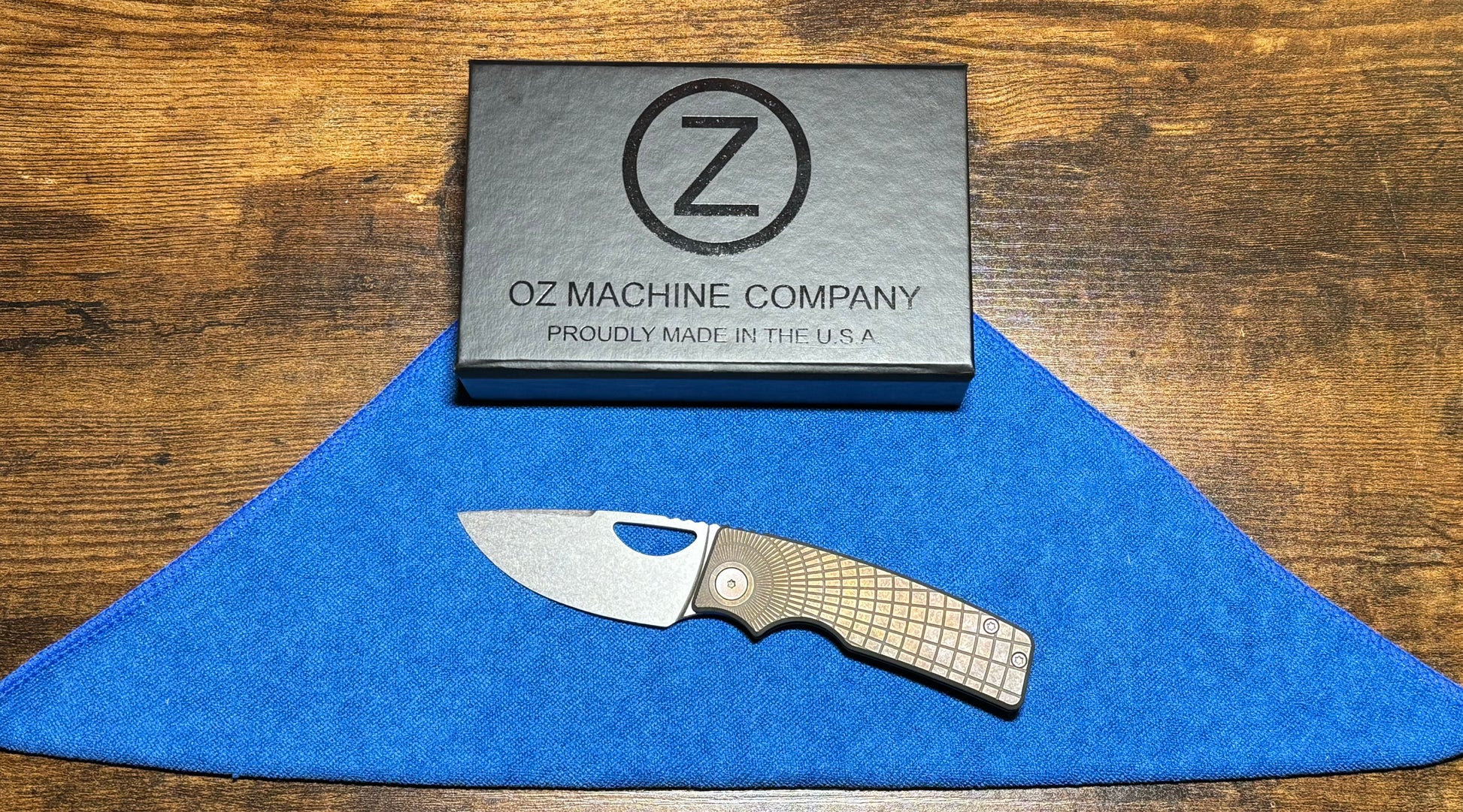 OZ Machine Company-OZ Machine Company - Roosevelt - Bronze Radial Frag - SW Magnacut Blade #2175-2-Urban Cutlery