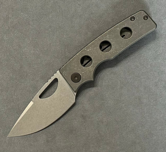 OZ Machine Company-Oz Machine Company Roosevelt ROSIE - Dark Stonewashed Speed Hole - Stonewashed MagnaCut Blade #3228 - Brand New-1-Urban Cutlery