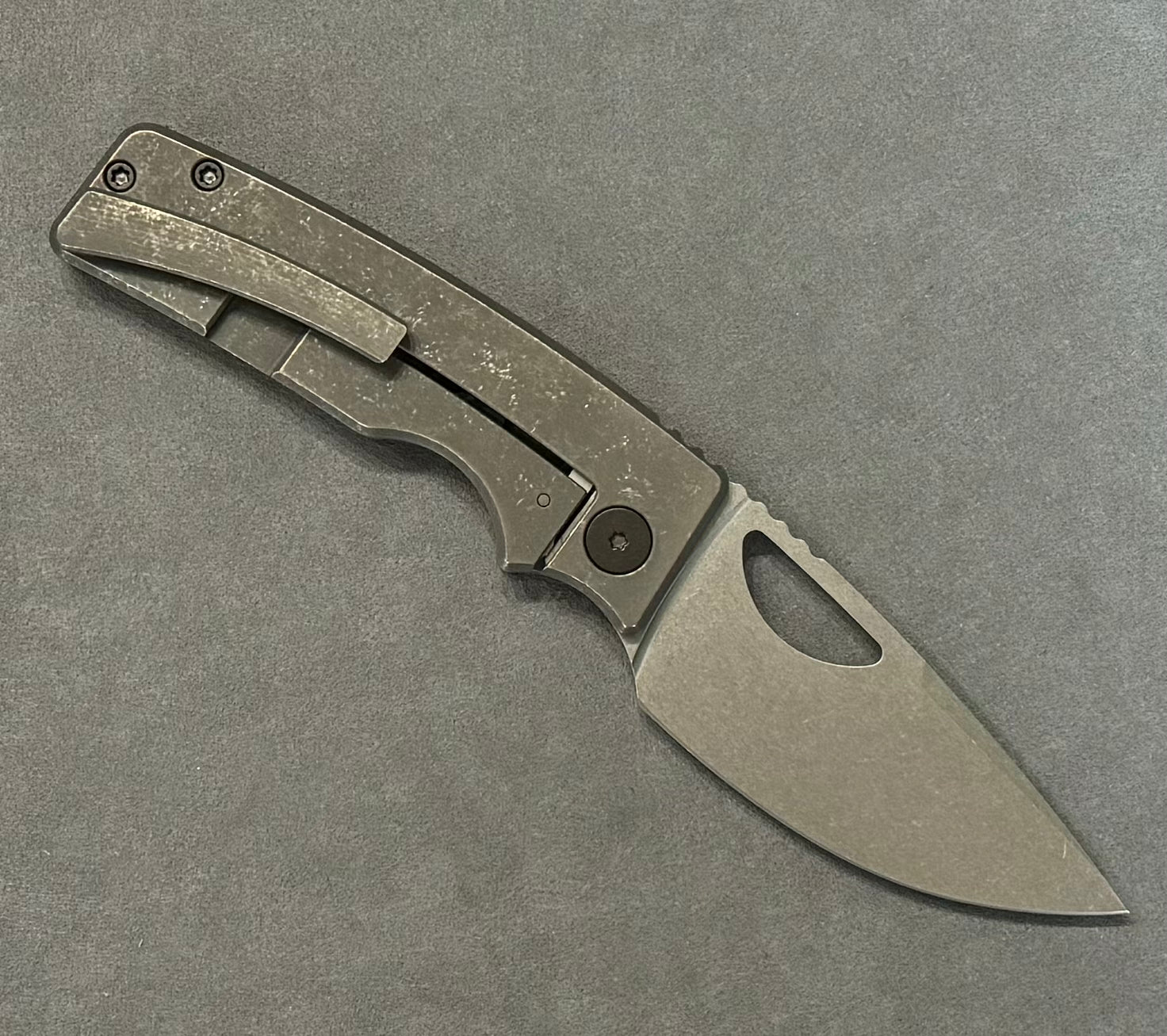 OZ Machine Company-Oz Machine Company Roosevelt ROSIE - Dark Stonewashed Speed Hole - Stonewashed MagnaCut Blade #3228 - Brand New-Urban Cutlery