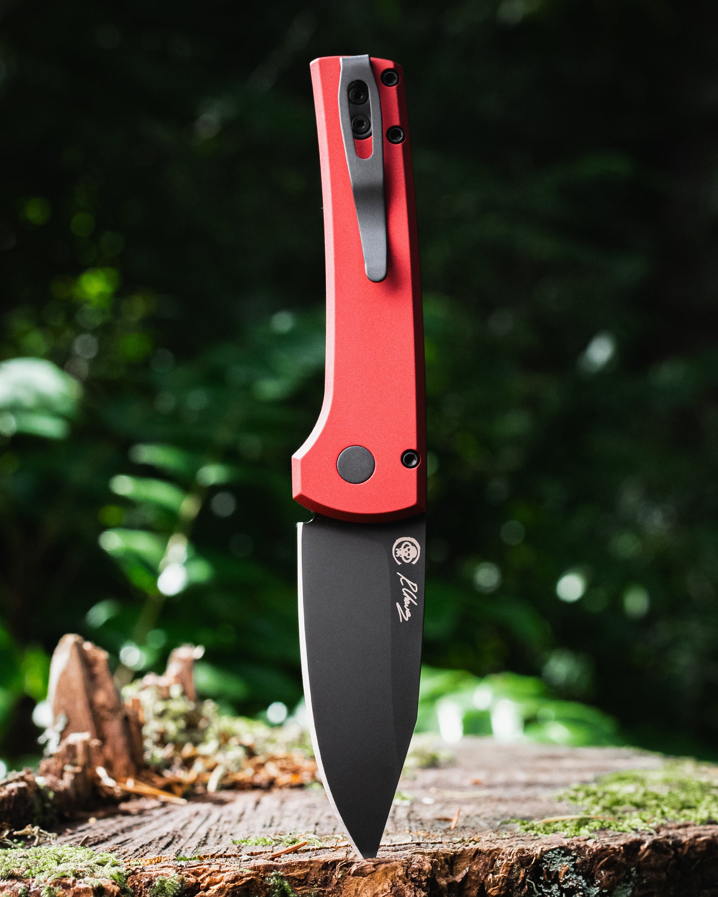 Chaves x ProTech Scapegoat RCS1103.Red Auto - Red Handles - DLC Black MAGNAMAX Blade - Black Hardware