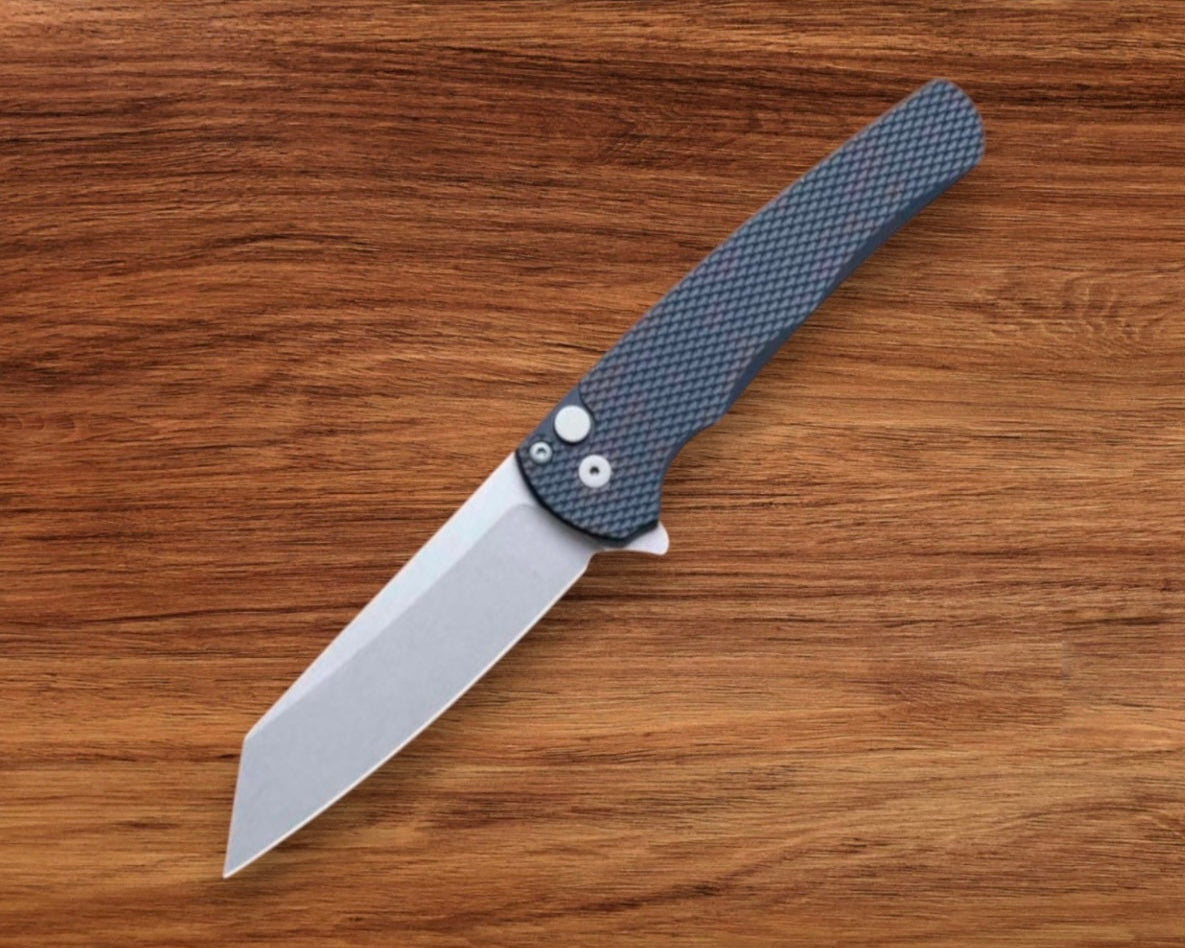 Pro-Tech 5405 Malibu - Textured Black Handle - Stonewash Reverse Tanto Magnacut Blade Urban Cutlery & Lifestyle Shoppe