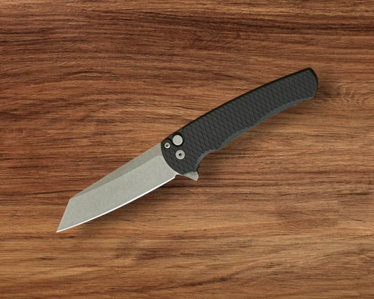 Pro-Tech 5435 Malibu - Black 7075 "Dragon Scale" Handle - Stonewash Reverse Tanto Magnacut Blade - Black Clip Urban Cutlery & Lifestyle Shoppe