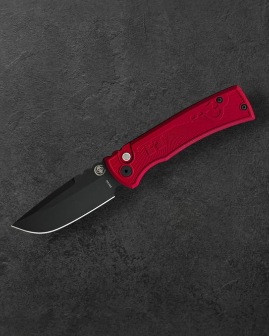 Pro-Tech-Chaves x Pro-Tech 229 Redencion Auto - Red Key Milled Handles - DLC Black Drop Point S35vn Blade-1-Urban Cutlery