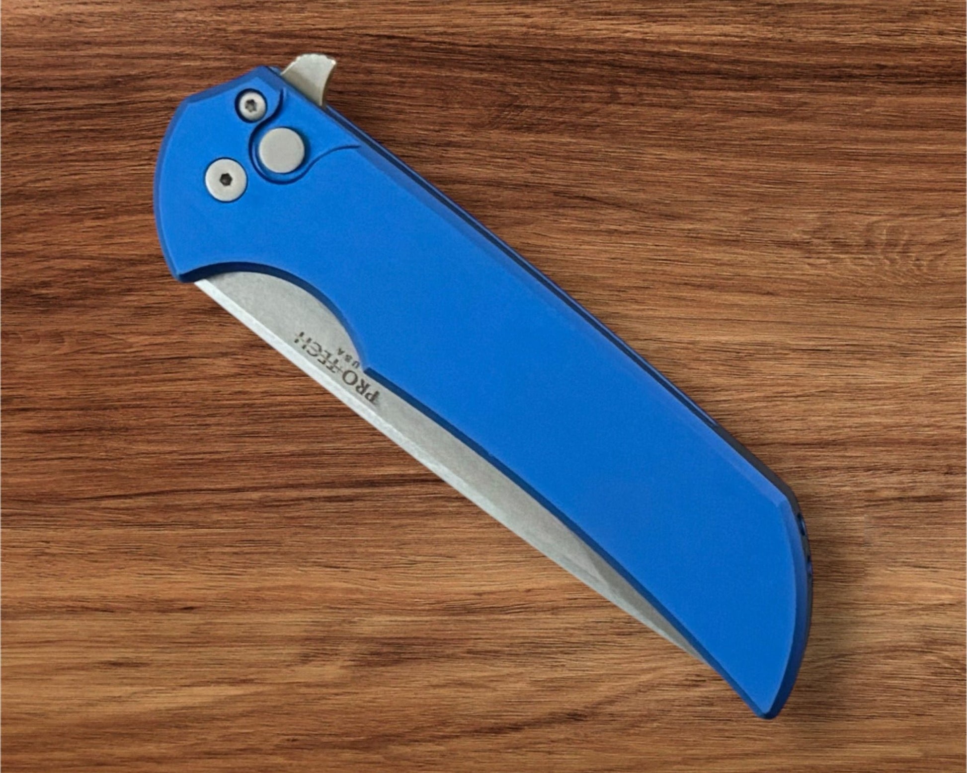 Pro-Tech Mordax (MX101-BLUE) - Blue Handle - Stonewash Magnacut Blade - Blasted Mini Deep Carry Clip Urban Cutlery & Lifestyle Shoppe