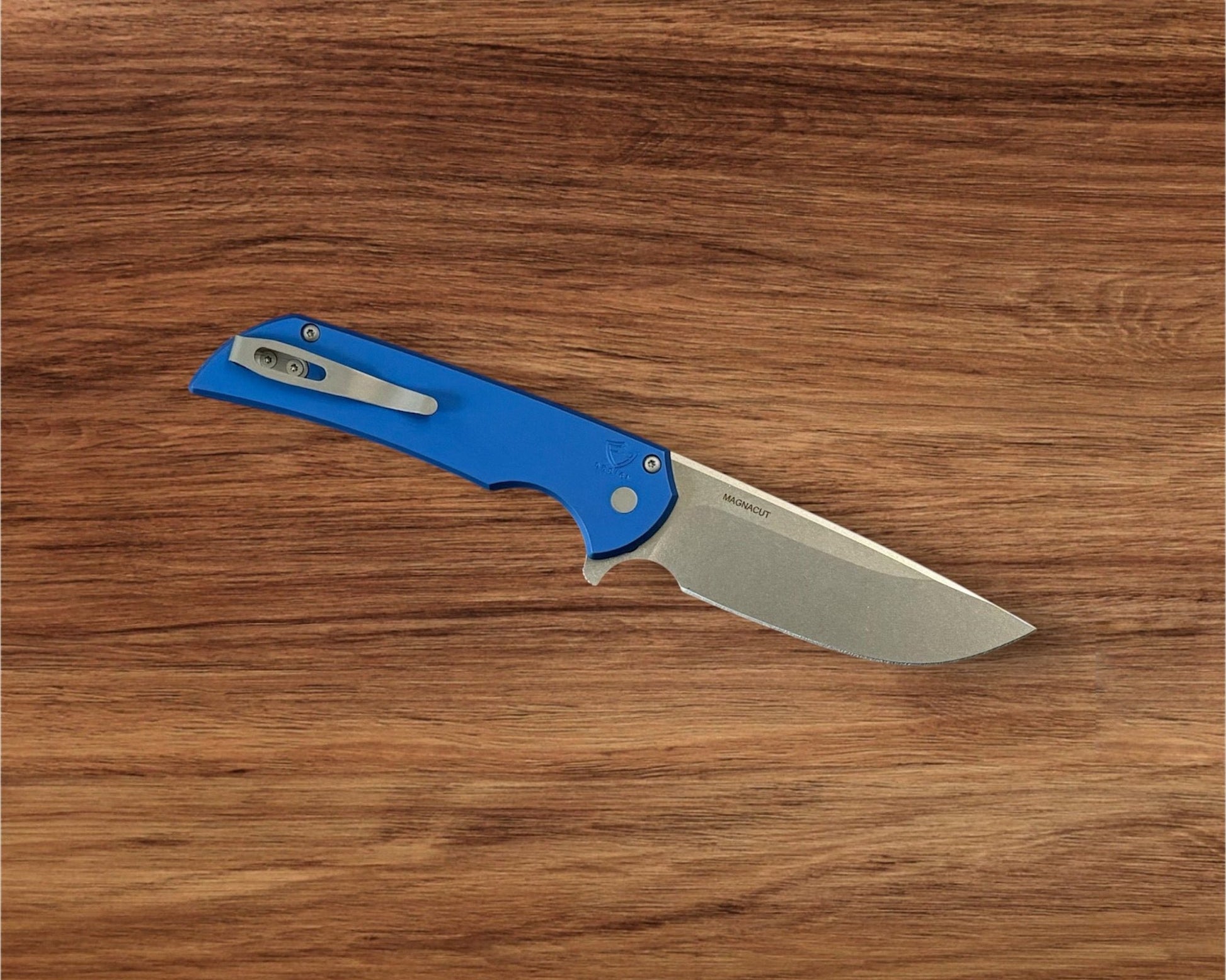 Pro-Tech Mordax (MX101-BLUE) - Blue Handle - Stonewash Magnacut Blade - Blasted Mini Deep Carry Clip Urban Cutlery & Lifestyle Shoppe