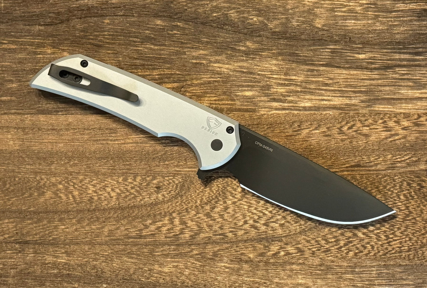 Pro-Tech Mordax (MX103-Grey) - Grey Handle - DLC Black S45VN Blade - MOP Push Button - Black Deep Carry Clip Urban Cutlery & Lifestyle Shoppe