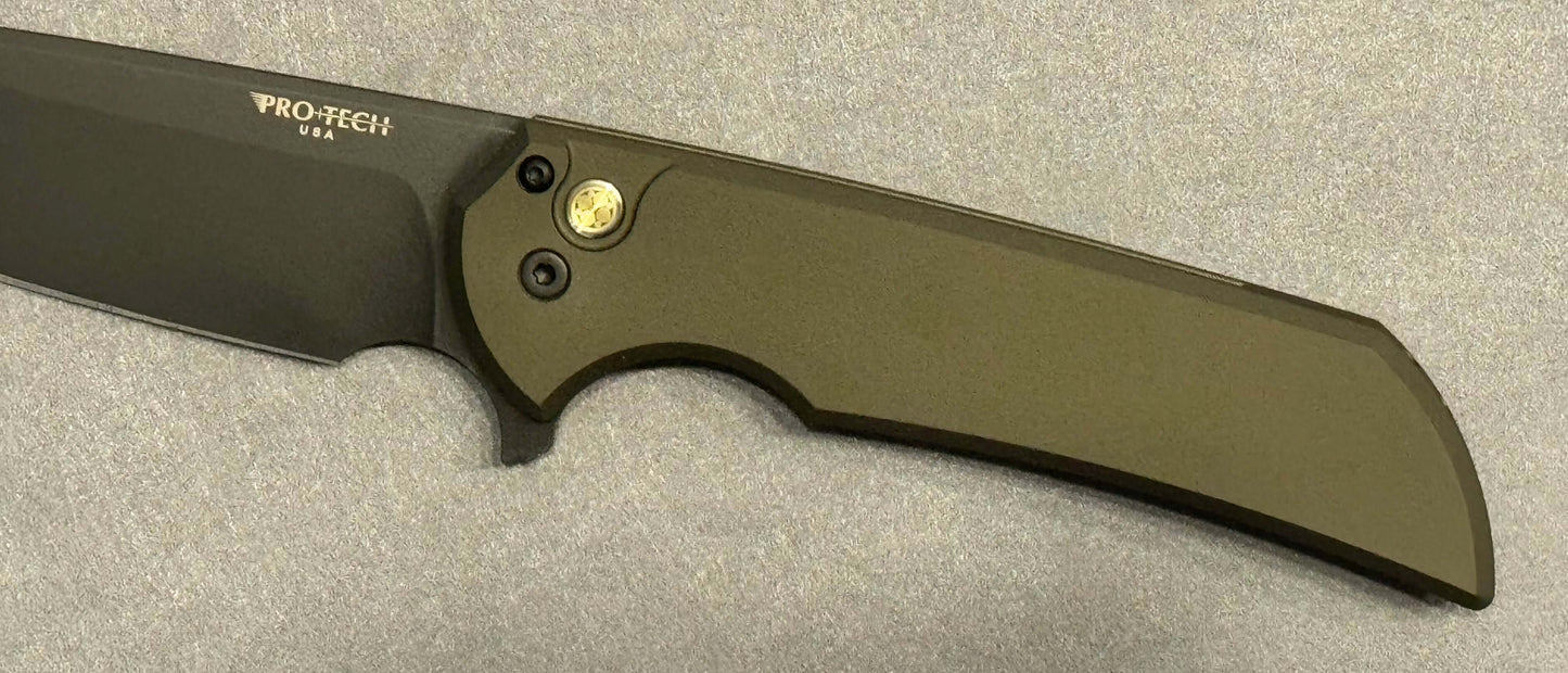 Pro-Tech NYCKS Special Mordax Wharncliffe - Green Handle - Mosaic Pin Push Button - DLC Black Magnacut Blade /25 - Brand New Pro-Tech Urban Cutlery & Lifestyle Shoppe