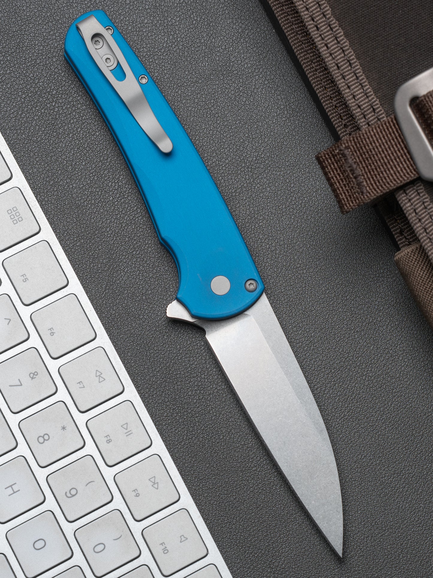 Pro-Tech-Pro-Tech 5301.Blue Malibu - Blue Handle - Stonewash Magnacut Wharncliffe Blade-4-Urban Cutlery
