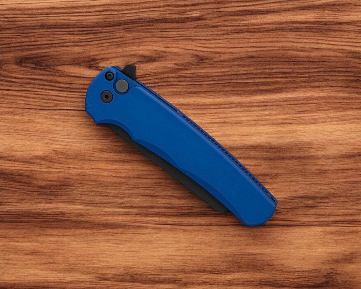 Pro-Tech-Pro-Tech 5403.Blue Malibu - Blue Handle - DLC Black Reverse Tanto Magnacut Blade - Black Hardware-4-Urban Cutlery