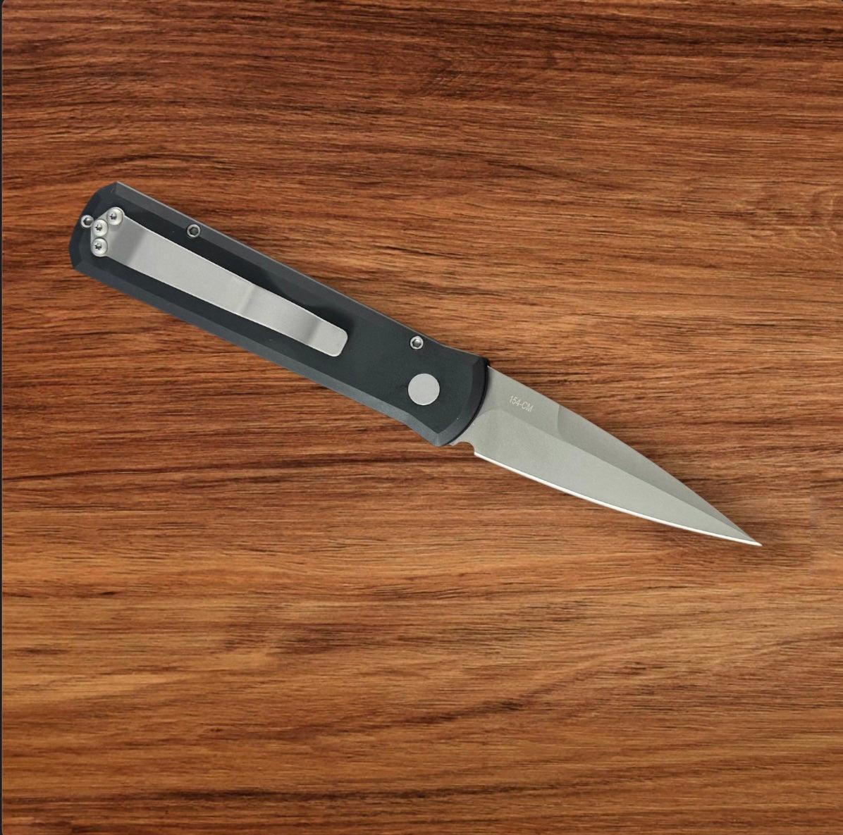 Pro-Tech-Pro-Tech 720 Godson - Black Handles - Bead Blasted Blade-2-Urban Cutlery
