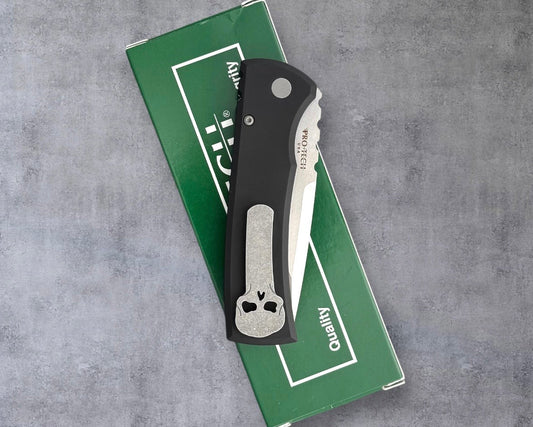 Pro-Tech-Pro-Tech Chaves Redencion Auto "Factory Seconds" - Black Handles - Stonewash S35vn Blade-Urban Cutlery