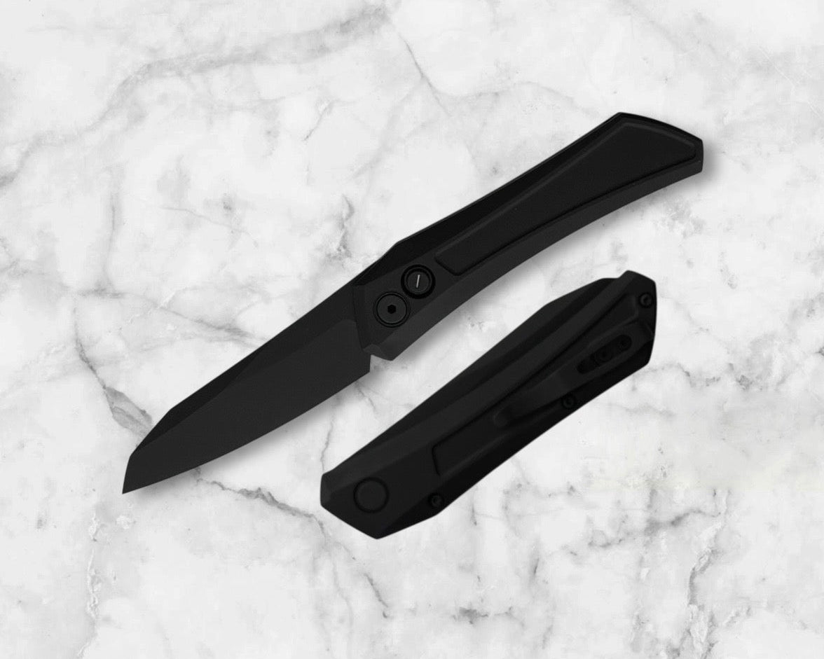 Pro-Tech-Pro-Tech DS103.Operator Dmitry Sinkevich Design Oligarch Auto - OPERATOR EDITION - Solid Black Handles - Sterile Black DLC Magnacut Blade - Tritium Push Button-1-Urban Cutlery