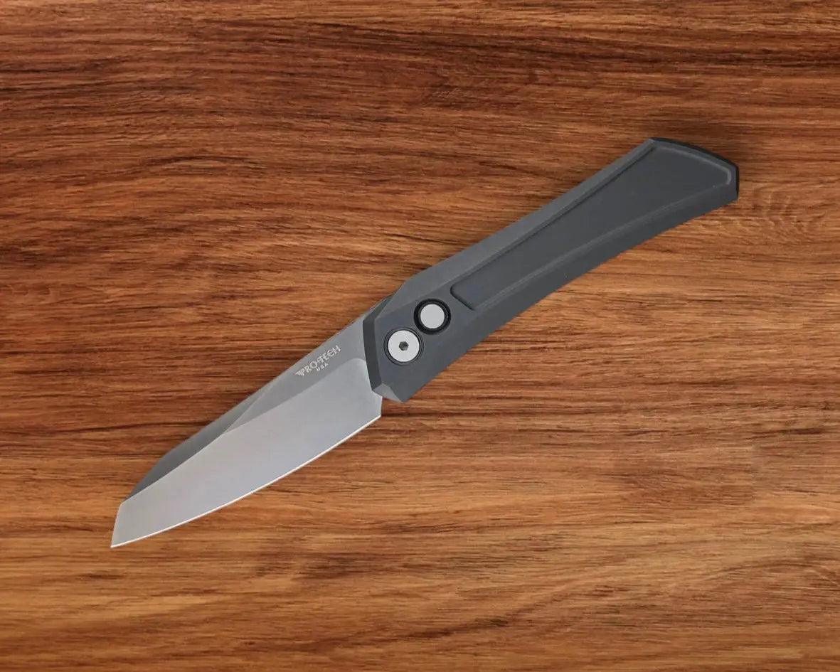 Pro-Tech-Pro-Tech DS121 Dmitry Sinkevich Design Oligarch Auto - Black Handles - Smoky Grey DLC Magnacut Blade-2-Urban Cutlery