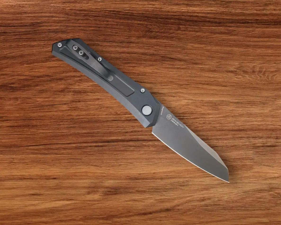 Pro-Tech-Pro-Tech DS121 Dmitry Sinkevich Design Oligarch Auto - Black Handles - Smoky Grey DLC Magnacut Blade-3-Urban Cutlery