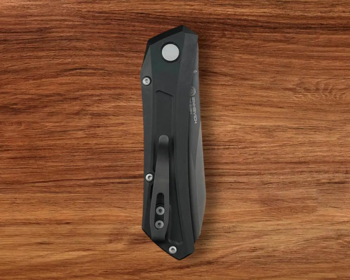 Pro-Tech-Pro-Tech DS121 Dmitry Sinkevich Design Oligarch Auto - Black Handles - Smoky Grey DLC Magnacut Blade-5-Urban Cutlery