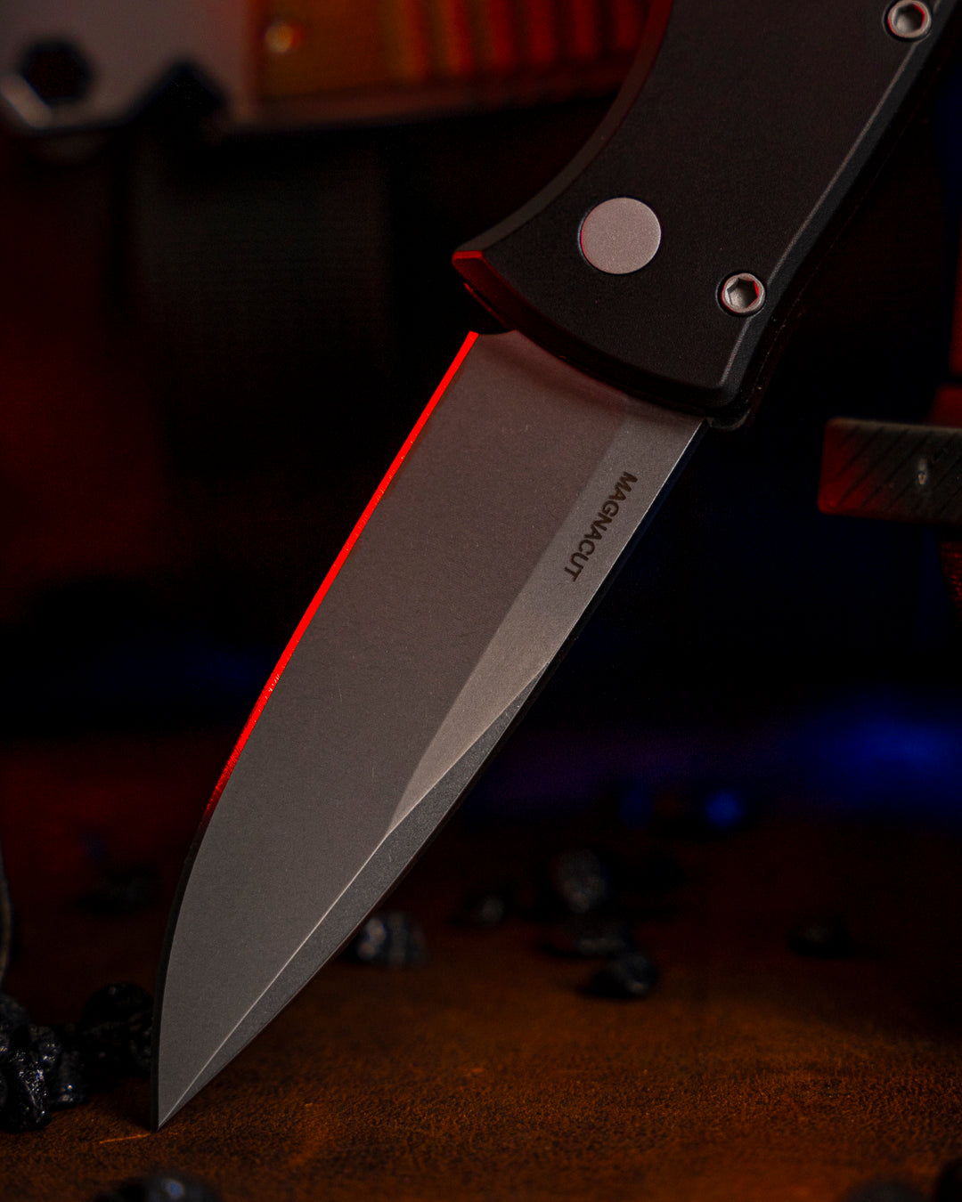 Pro-Tech-Pro-Tech DUKE2101 Duke AUTO - Black 6061 Aluminum Handle - Stonewash Magnacut Blade - Blasted Hardware - Black Clip-3-Urban Cutlery