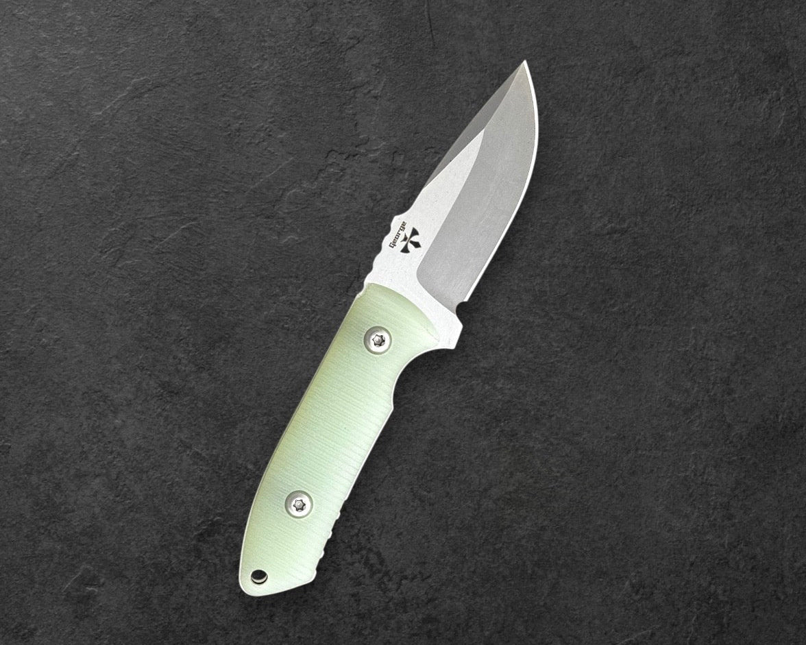 Pro-Tech-Pro-Tech Les George SBR Fixed Blade - Protech Les George SBR (Short Bladed Rockeye) Fixed Blade - 2 Tone Stonewash S35vn Blade - Natural G10 Handles - Kydex Sheath Included-Urban Cutlery
