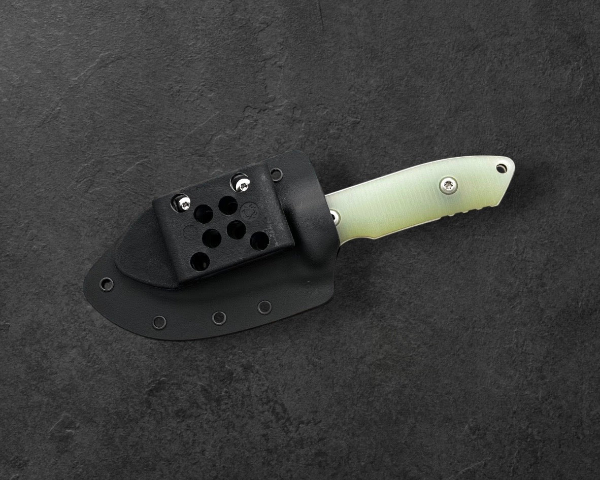 Pro-Tech-Pro-Tech Les George SBR Fixed Blade - Protech Les George SBR (Short Bladed Rockeye) Fixed Blade - 2 Tone Stonewash S35vn Blade - Natural G10 Handles - Kydex Sheath Included-Urban Cutlery