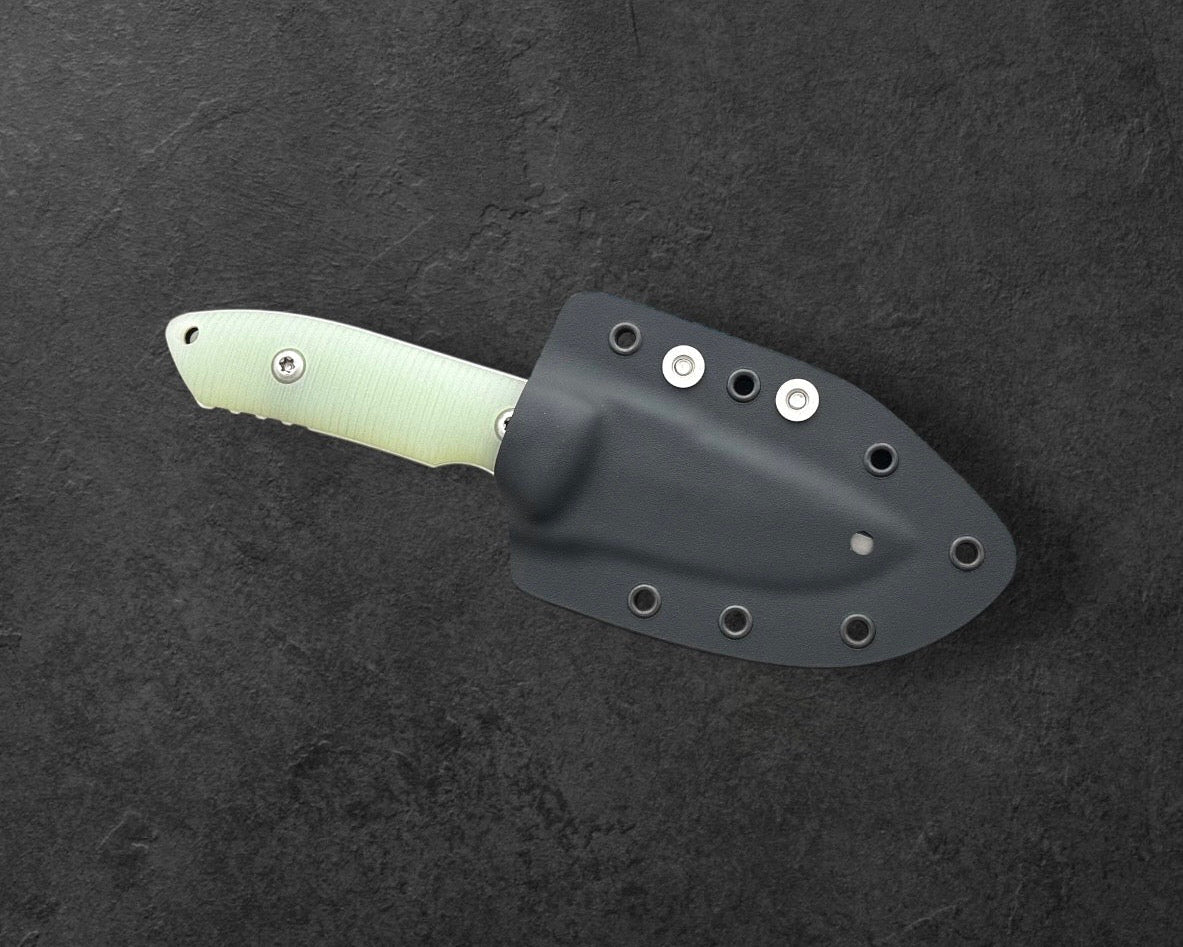Pro-Tech-Pro-Tech Les George SBR Fixed Blade - Protech Les George SBR (Short Bladed Rockeye) Fixed Blade - 2 Tone Stonewash S35vn Blade - Natural G10 Handles - Kydex Sheath Included-Urban Cutlery