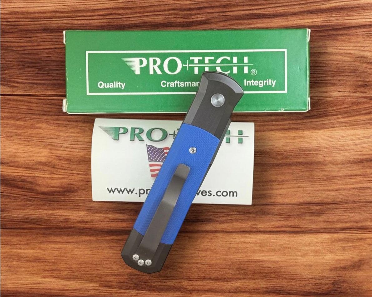 Pro-Tech-Pro-Tech Ltd Edition Godfather AUTO - Black Aluminum and Blue G10 Handle - DLC Black 154CM Blade-Urban Cutlery