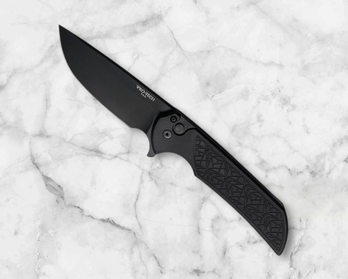 Pro-Tech-Pro-Tech MX106.Nexus Nexus Mordax - "Nexus" Textured Black Handle - DLC Black Magnacut Blade - DLC Black Mini Deep Carry Clip-4-Urban Cutlery