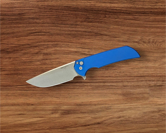 Pro-Tech-Pro-Tech Mordax (MX101-BLUE) - Blue Handle - Stonewash Magnacut Blade - Blasted Mini Deep Carry Clip-Urban Cutlery