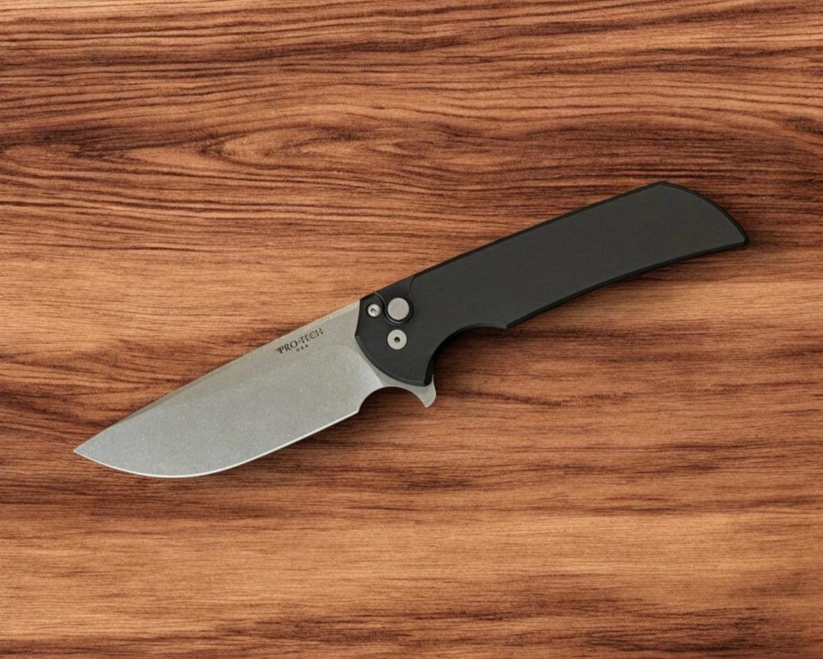 Pro-Tech-Pro-Tech Mordax (MX101) - Black Handle - Stonewash Magnacut Blade - Blasted Mini Deep Carry Clip-2-Urban Cutlery