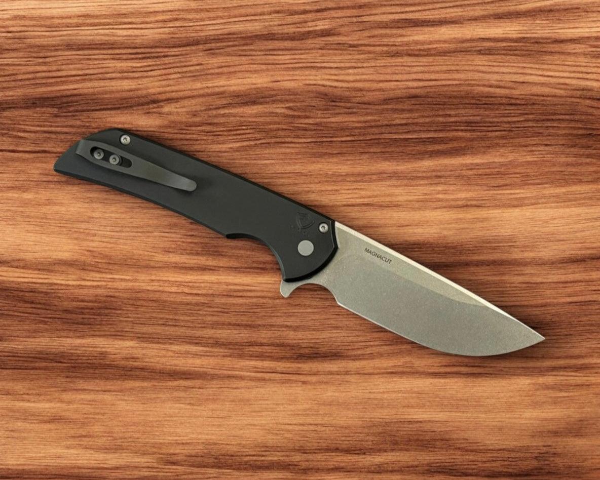 Pro-Tech-Pro-Tech Mordax (MX101) - Black Handle - Stonewash Magnacut Blade - Blasted Mini Deep Carry Clip-3-Urban Cutlery