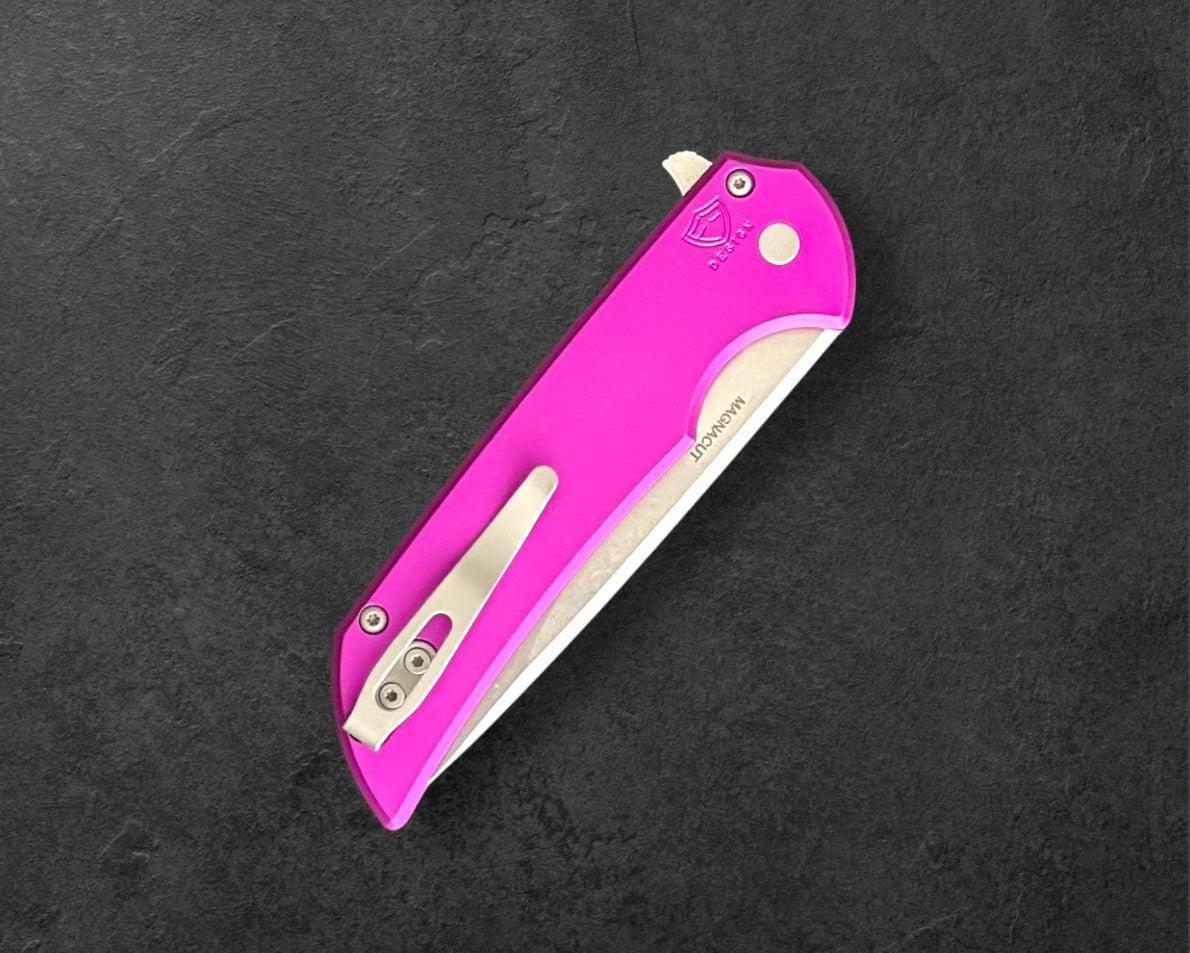 Pro-Tech-Pro-Tech Mordax (MX101-PURPLE) - Purple Handle - Stonewash Magnacut Blade - Blasted Mini Deep Carry Clip-5-Urban Cutlery