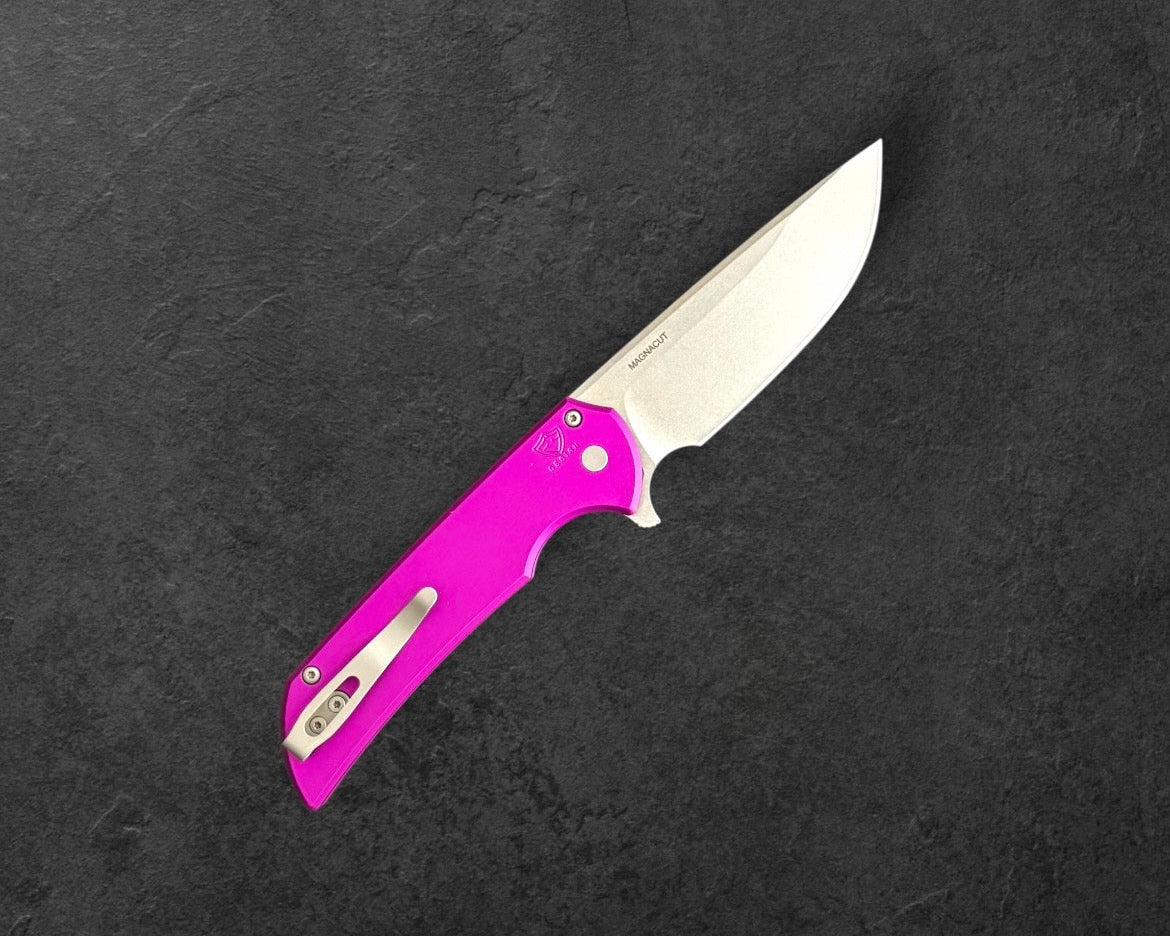 Pro-Tech-Pro-Tech Mordax (MX101-PURPLE) - Purple Handle - Stonewash Magnacut Blade - Blasted Mini Deep Carry Clip-Urban Cutlery